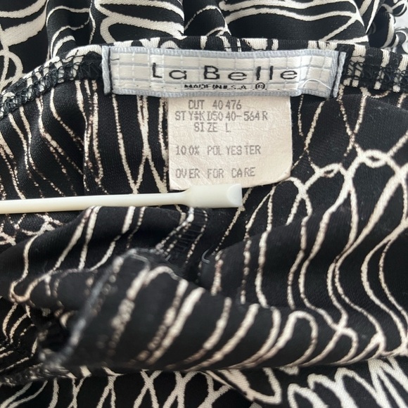 VTG Y2K Chic Black and White Patterned midi thin strap babydoll ruffle d… - Picture 6 of 9